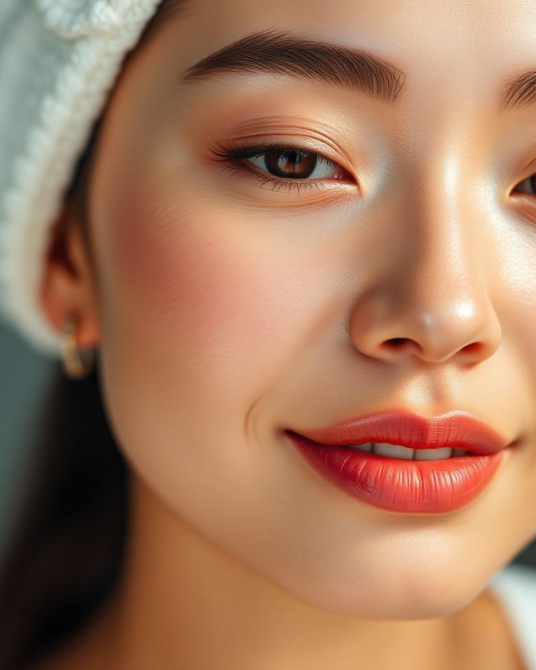 After laser skin resurfacing — glowing result